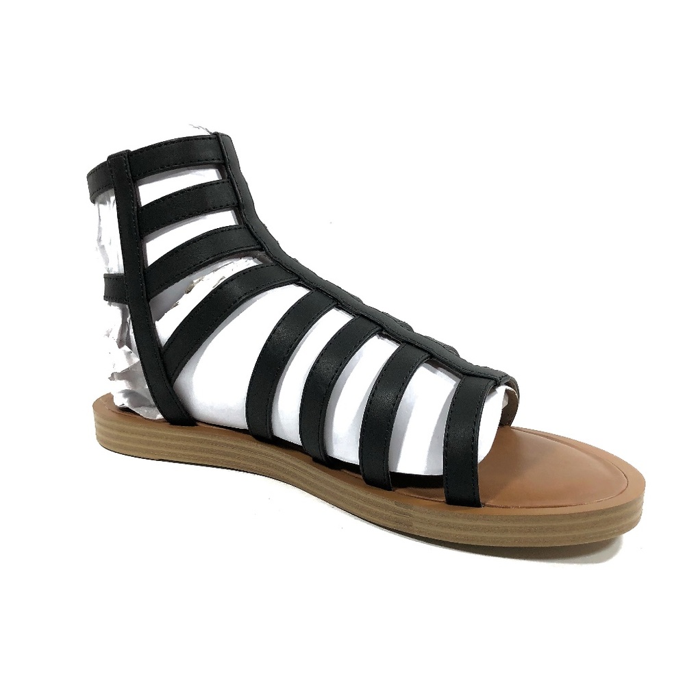 Women's Triton Gladiator Black & Brown Sandals